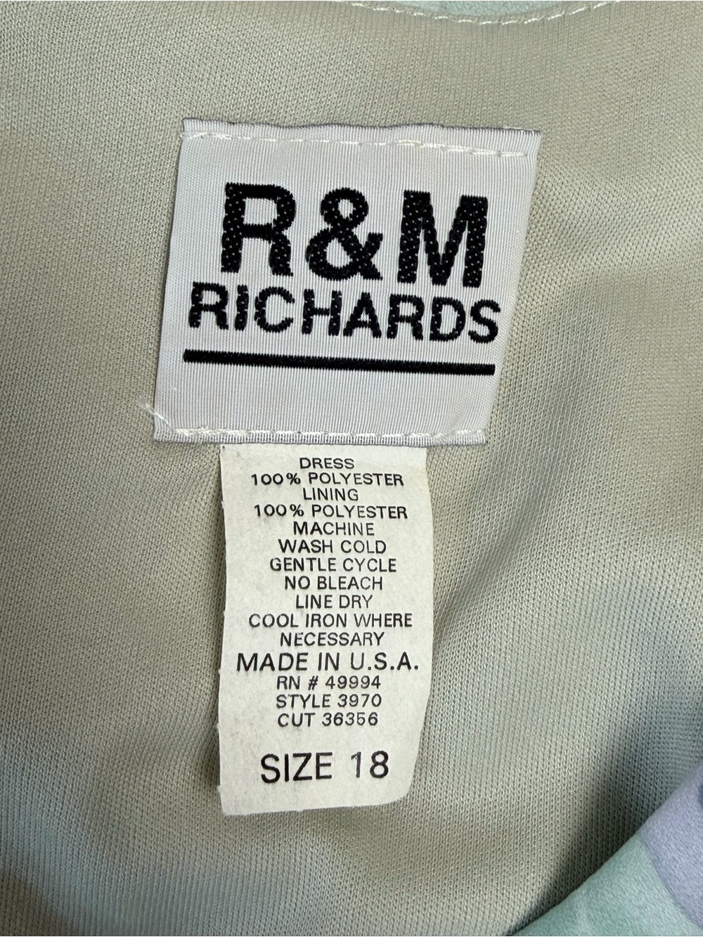 R&M Richards Sage Green Floral Chiffon Ruffle Hem Knee Length Dress Women sz 18 - Picture 2 of 8